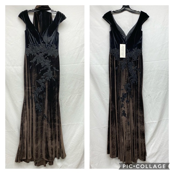 Montage by MonCheri velvet sleeveless long gown with shawl - Picture 7 of 10